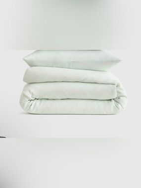 Quince NWOT European  linen Duvet Cover Set in Mint Twin Size 046